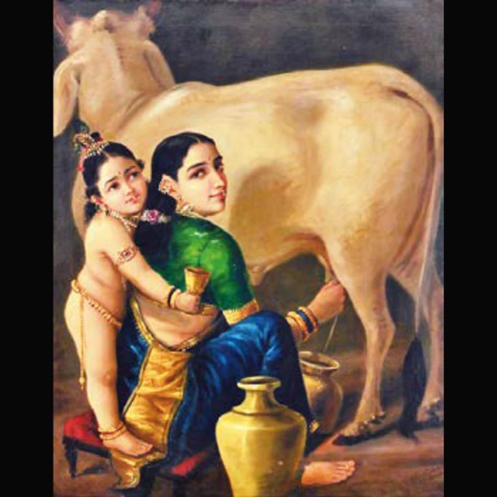 Record-breaking bid at art auction house Saffron: King Ravi Varma's portrait of Balakrishna with his mother Yashoda sold for Rs 167 crore