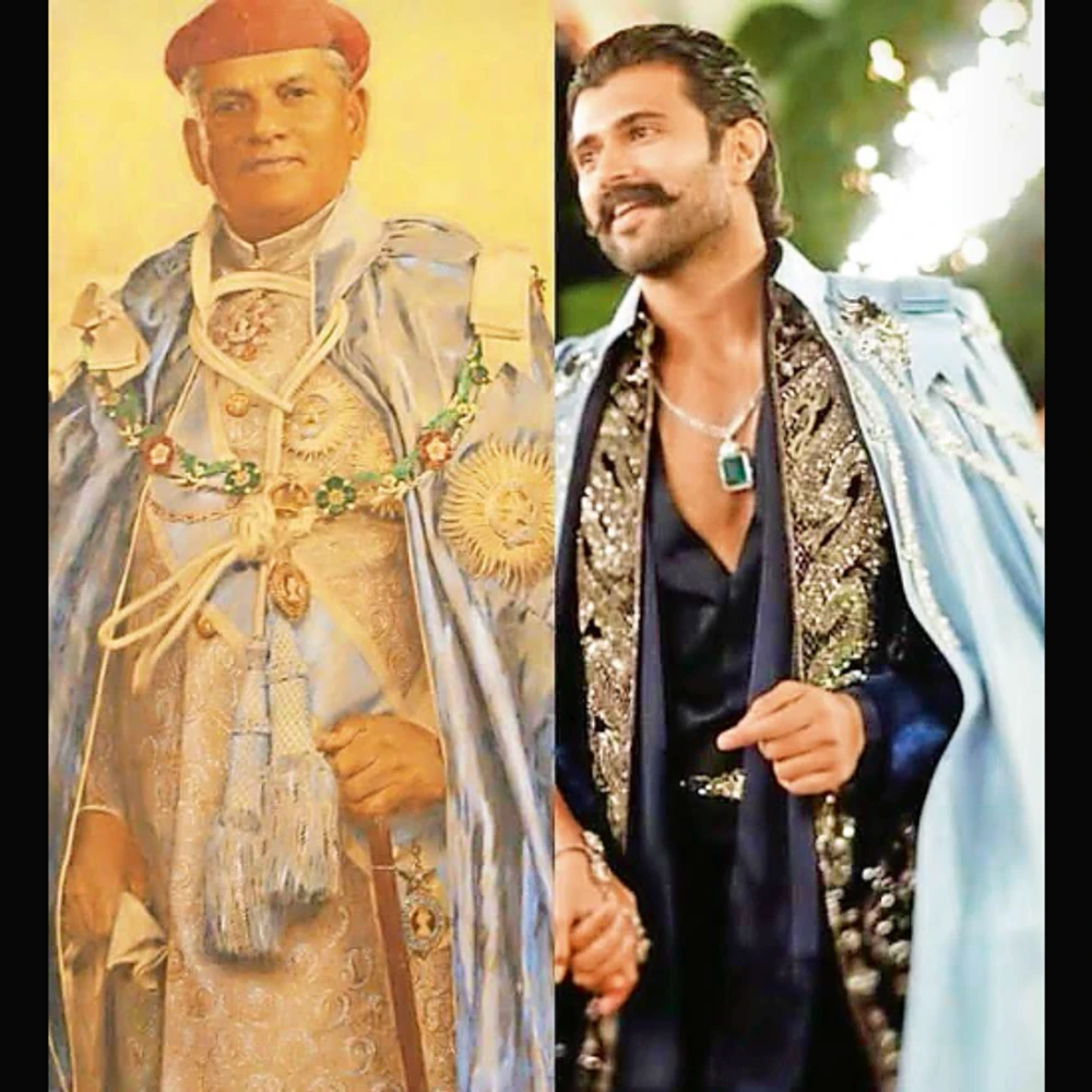 Maharani Radhika Raje's post on social media: Actor Vijay Deverakonda's blue coat is reminiscent of Maharaja's clock