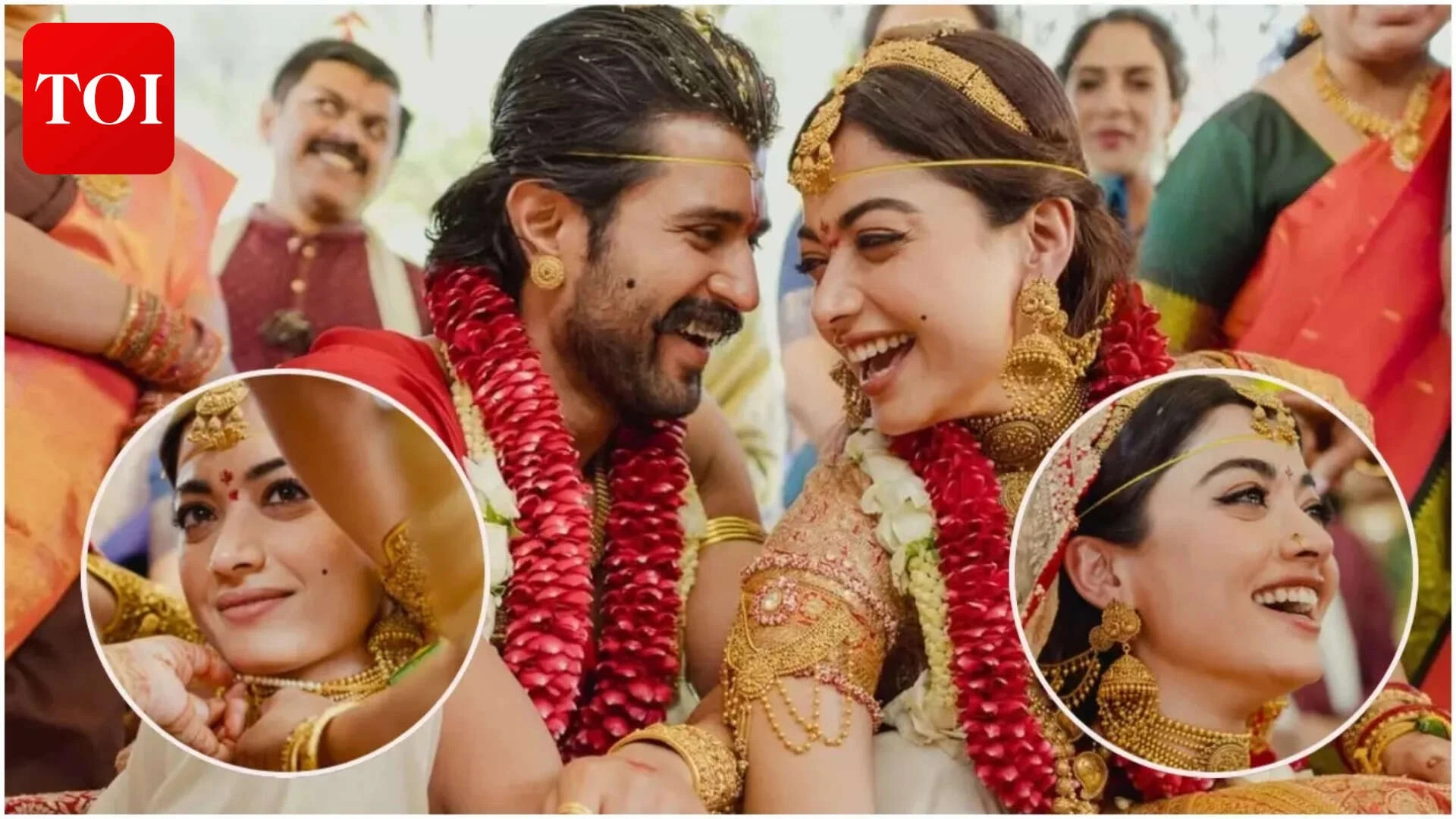 Rashmika-Vijay get teary-eyed during varmala ceremony