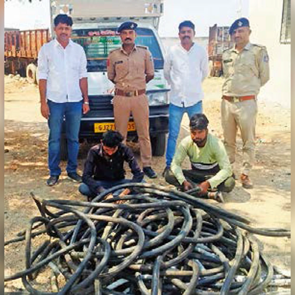 Wire theft mystery solved: Two wire thieves caught stealing wire from windmill in Vanku border