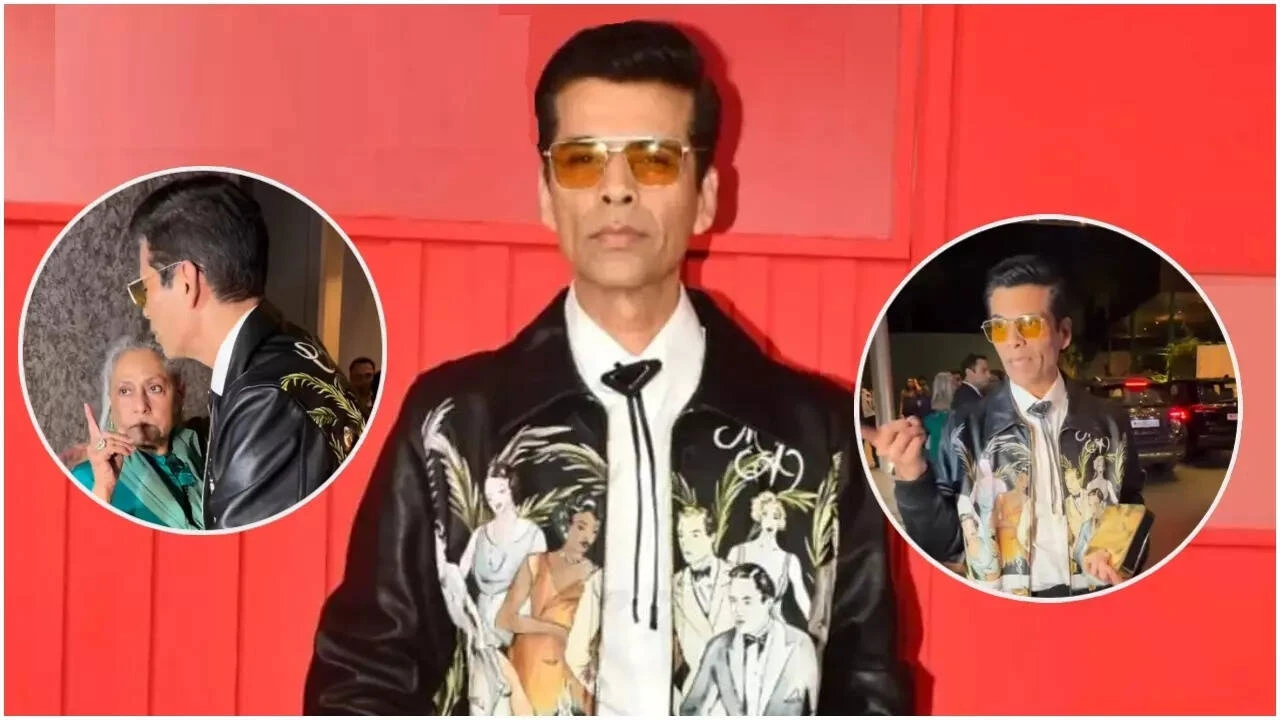 KJo says, 'Mere wajeh se mila photo,' as Jaya ji hides face